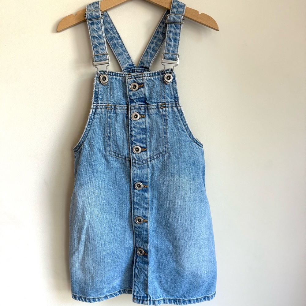 NEW Zara Girls Denim Dress Overalls Size 7
